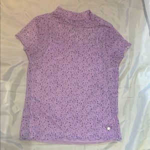 Girl’s Floral Purple Mesh+Attached Tank Top